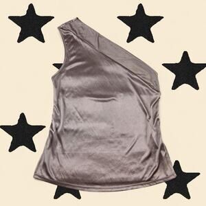 ★ Liquid bronze one shoulder top ★